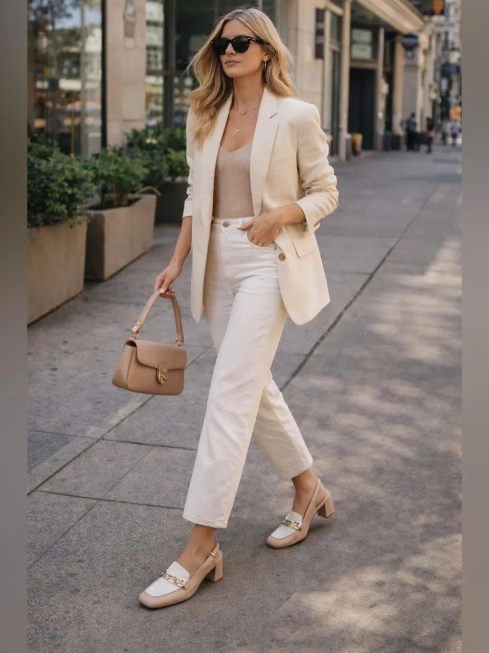 Slingback Pumps – Size 8.5 Marc Fisher Graci Chic Neutral with Gold Chain Detail - Picture 2 of 11